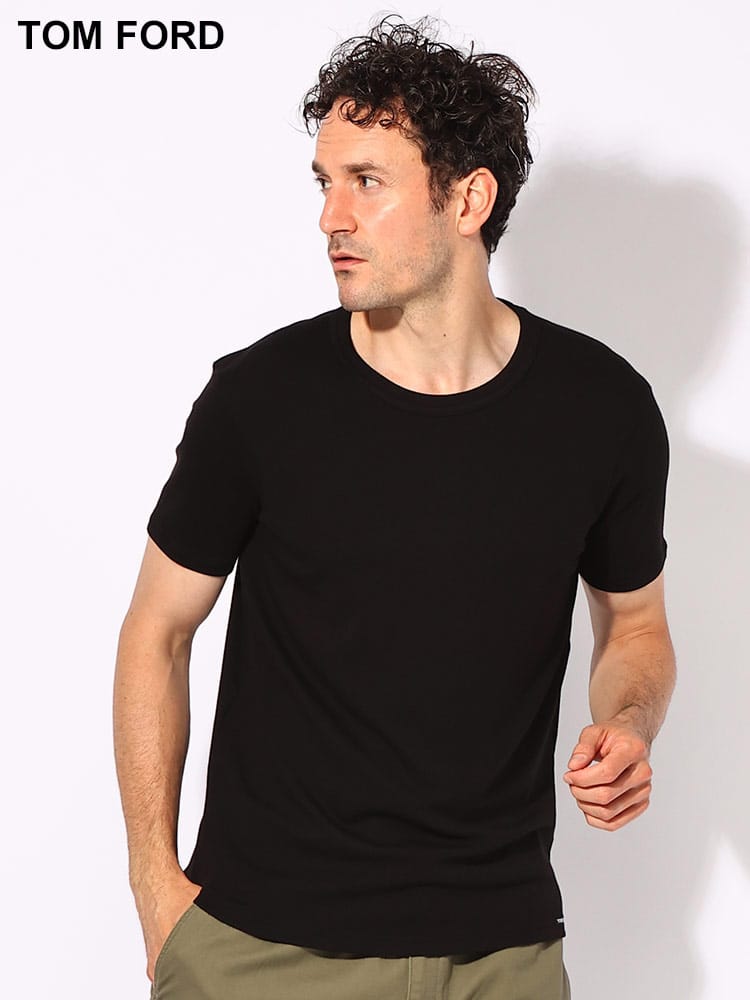 TOM FORD (トムフォード) ストレッチ コットン ベーシック 半袖 Tシャツ TFT4M081040 メンズ