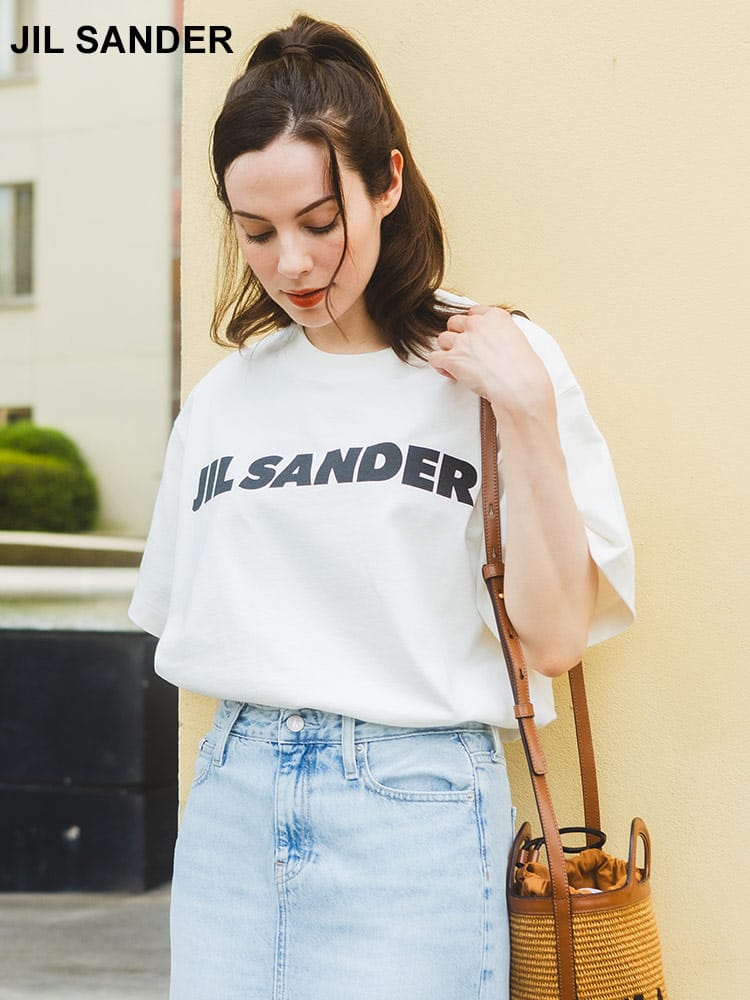JIL SANDER (ジルサンダー) コットンジャージ ロゴプリント 半袖 T 