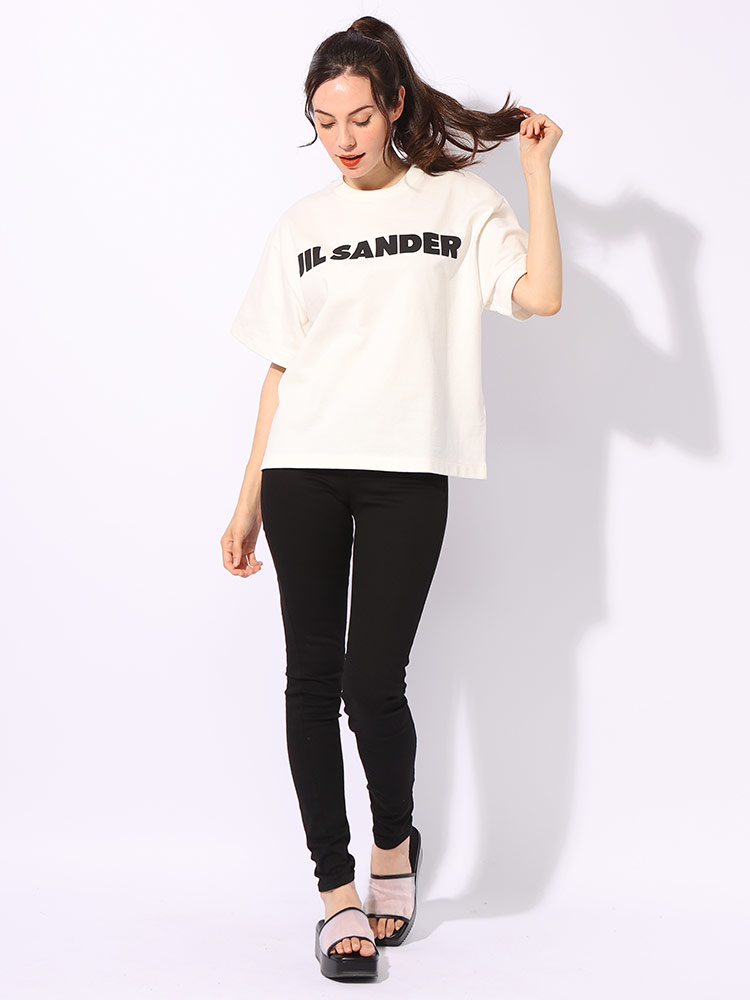 JIL SANDER (ジルサンダー) コットンジャージ ロゴプリント 半袖 Ｔシャツ JLGC0001J45148 レ【サカゼン公式通販】