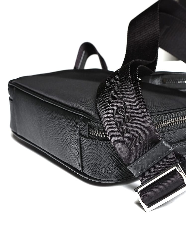 PRADA (プラダ) ナイロン＆レザー 着脱ミニポーチ付き ブリックバッグ 