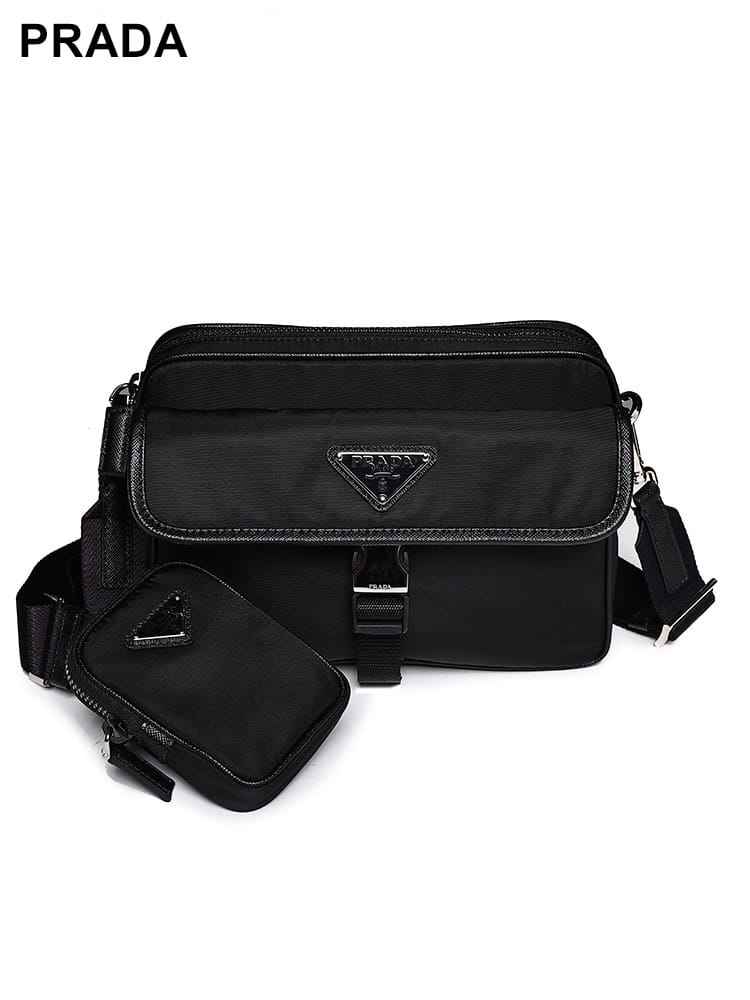 PRADA (プラダ) ナイロン ロゴ 着脱ミニポーチ付き ショルダーバッグ  