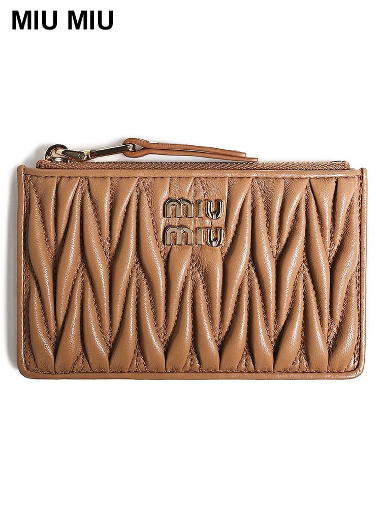MIUMIU (ミュウミュウ) マテラッセレザー エンベロープ ミニウォレット レディース