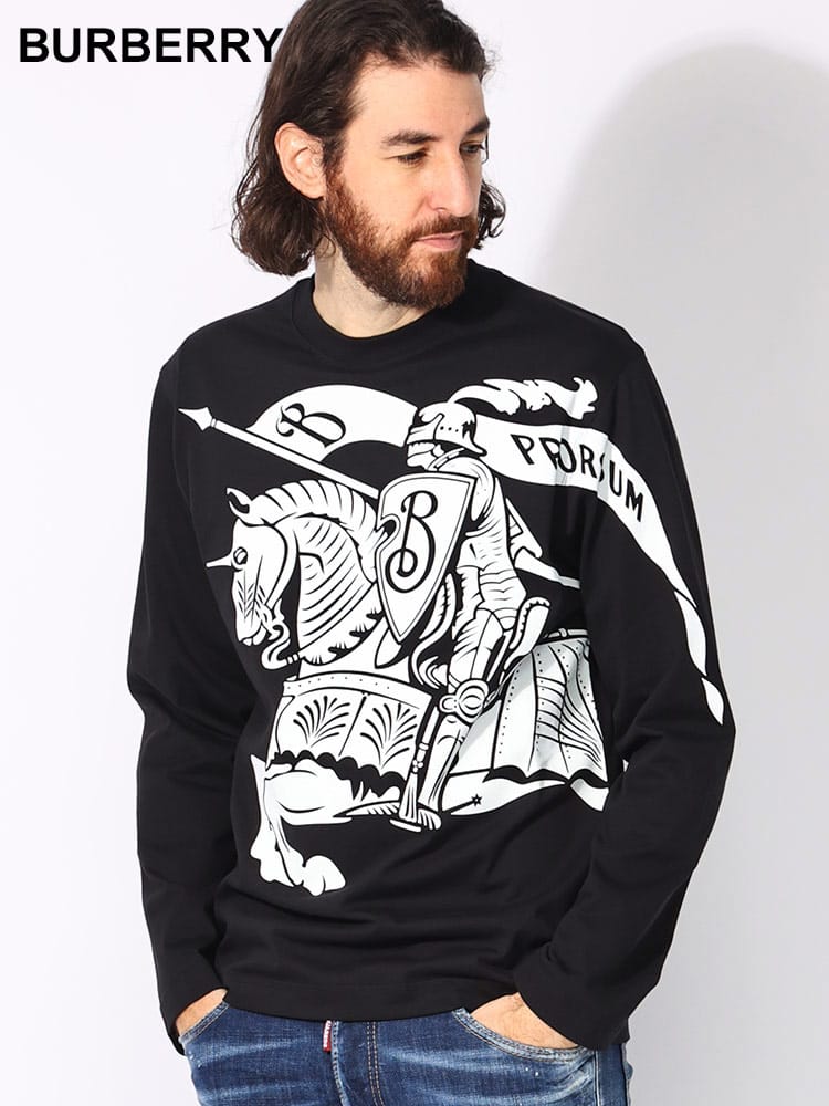 BURBERRY (バーバリー) ビッグEKDプリント クルーネック 長袖 Tシャツ BB8095157 メンズ