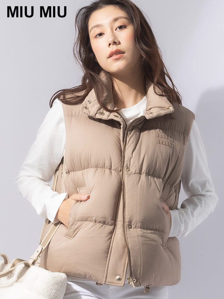 MIU MIU (ミュウミュウ) スタンド フルジップ ダウンベスト IUML1124S15MJ レディース