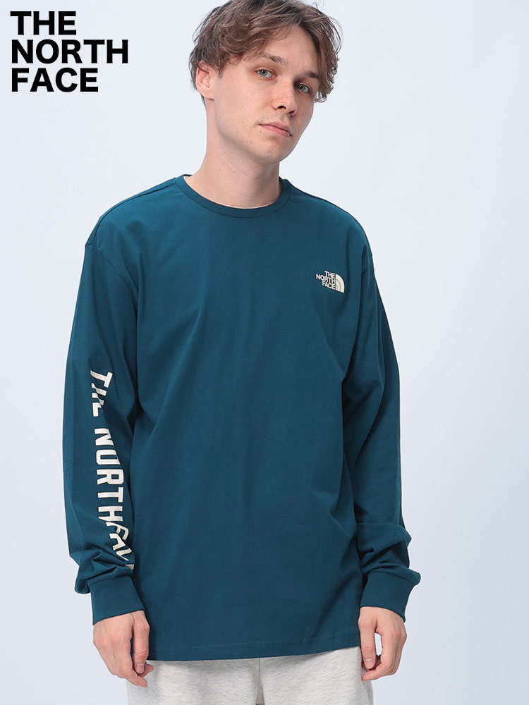 THE NORTH FACE (ザ ノースフェイス) 袖ラインロゴ 長袖 Tシャツ M L/S TEE VARSITY 【サカゼン公式通販】