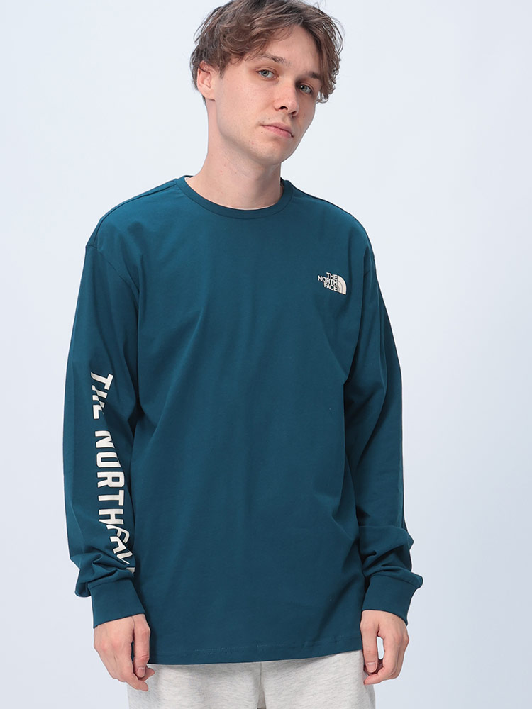 THE NORTH FACE (ザ ノースフェイス) 袖ラインロゴ 長袖 Tシャツ M L/S TEE VARSITY GRAPHIC NF0A89DH