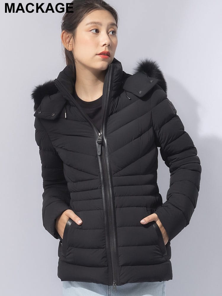 MACKAGE (マッカージュ) ファーフード フルジップ ダウンジャケット MKGLPATSYBX4 レディース
