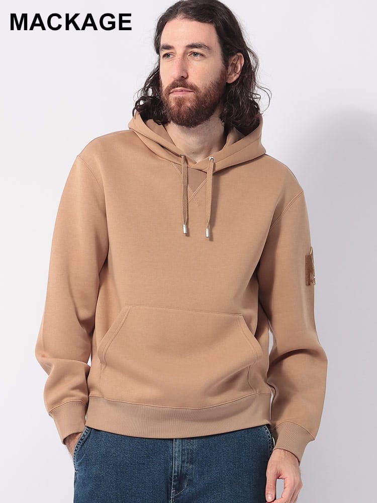 MACKAGE (マッカージュ) フードロゴ ポケット付き プルオーバー 
