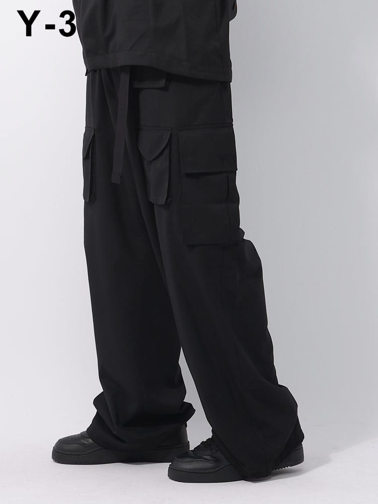 Y-3 (ワイスリー) ウールブレンド ポケットデザイン ルーズ カーゴ 