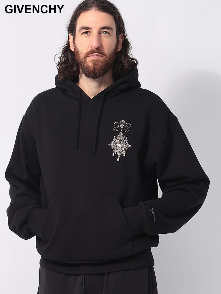 GIVENCHY (ジバンシィ) 裏毛 シャンデリアモチーフ プルオーバー パーカー GVBMJ0LA3YP6 メンズ