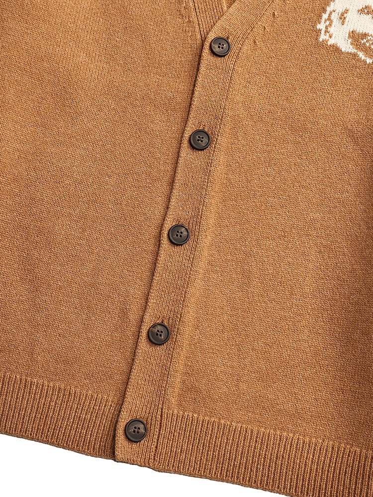 MAISON KITSUNE (メゾンキツネ) ウール Vネック カーディガン FOX HEAD 