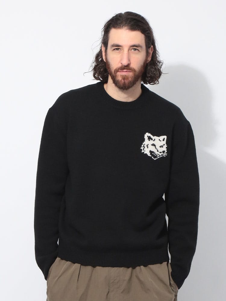 MAISON KITSUNE (メゾンキツネ) ウール クルーネック セーター FOX  