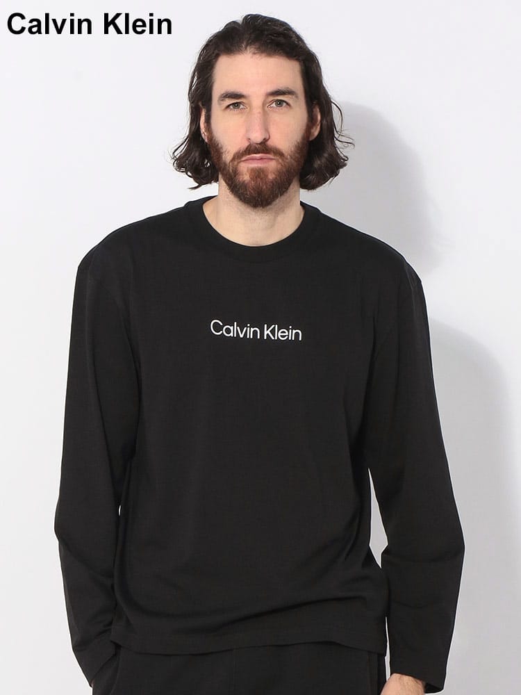 Calvin Klein (カルバンクライン) ロゴプリント クルーネック 長袖 Tシャツ CKK10K112396 メンズ