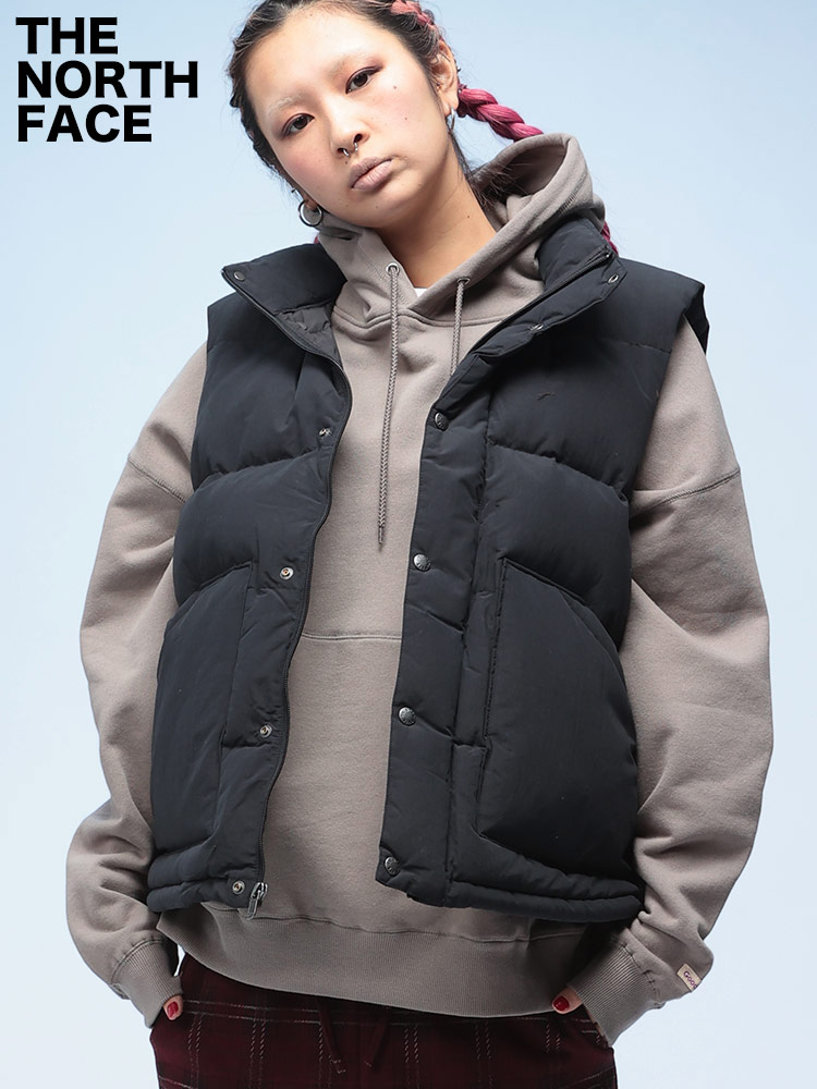 THE NORTH FACE (ザ ノースフェイス) フード収納 ナイロン×コットン混タフタ ダウンベスト M M66 【サカゼン公式通販】