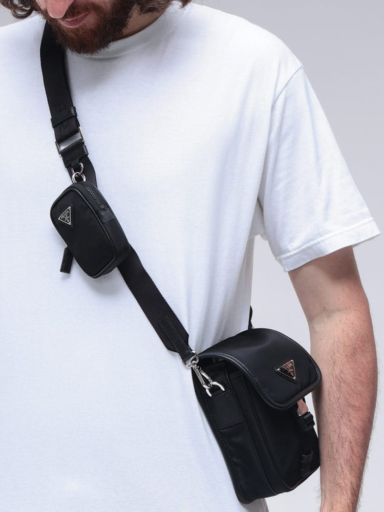 PRADA (プラダ) Re-Nylon ミニポーチ付き ショルダーバッグ PR2VD0432DMH メンズ