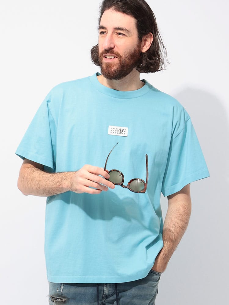 MM6 Maison Margiela (エムエムシックス メゾン マルジェラ) Numeric シグネチャー ワンポイントロゴ 半袖 Tシャツ MM6GC0033S24312 メンズ