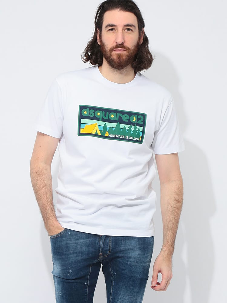DSQUARED2 (ディースクエアード) フロントプリント クルーネック 半袖 Tシャツ D2GD1395D20020 メンズ