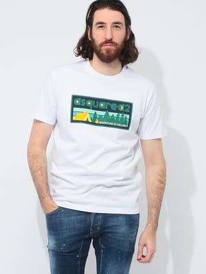 DSQUARED2 (ディースクエアード) フロントプリント クルーネック 半袖 Tシャツ D2GD1395D20020 メンズ