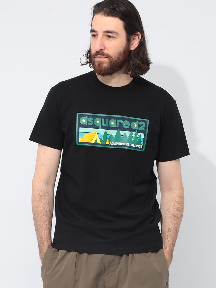 DSQUARED2 (ディースクエアード) フロントプリント クルーネック 半袖 Tシャツ D2GD1395D20020 メンズ