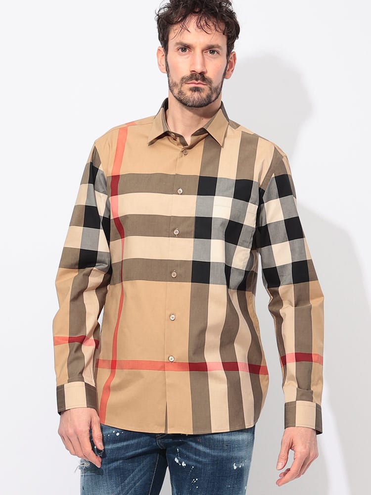BURBERRY (バーバリー) 綿100％ チェック柄 長袖 シャツ BB8071445 メンズ M L 1XL 2XL 3XL トップス  シャツ【サカゼン公式通販】 Burberrys