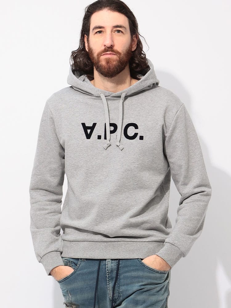 A.P.C. (アーペーセー) フロッキー ロゴ プルオーバー パーカー STANDARD GRAND VPC APCCOHBNM27908 メンズ