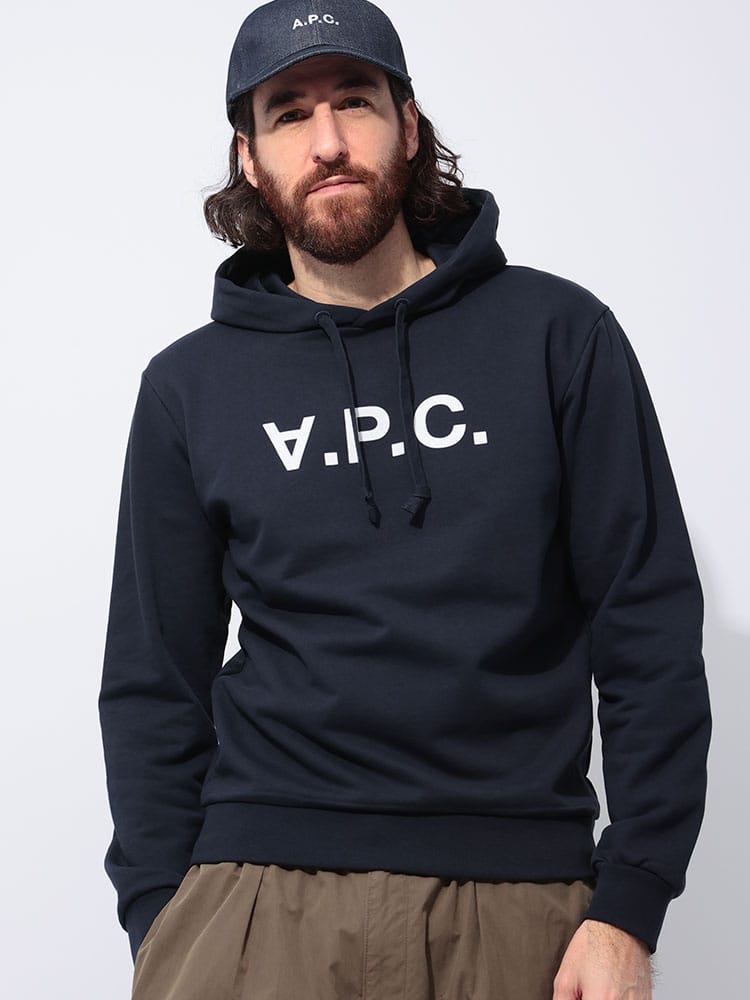 A.P.C. (アーペーセー) フロッキー ロゴ プルオーバー パーカー STANDARD GRAND VPC APCCOHBNM27908 メンズ