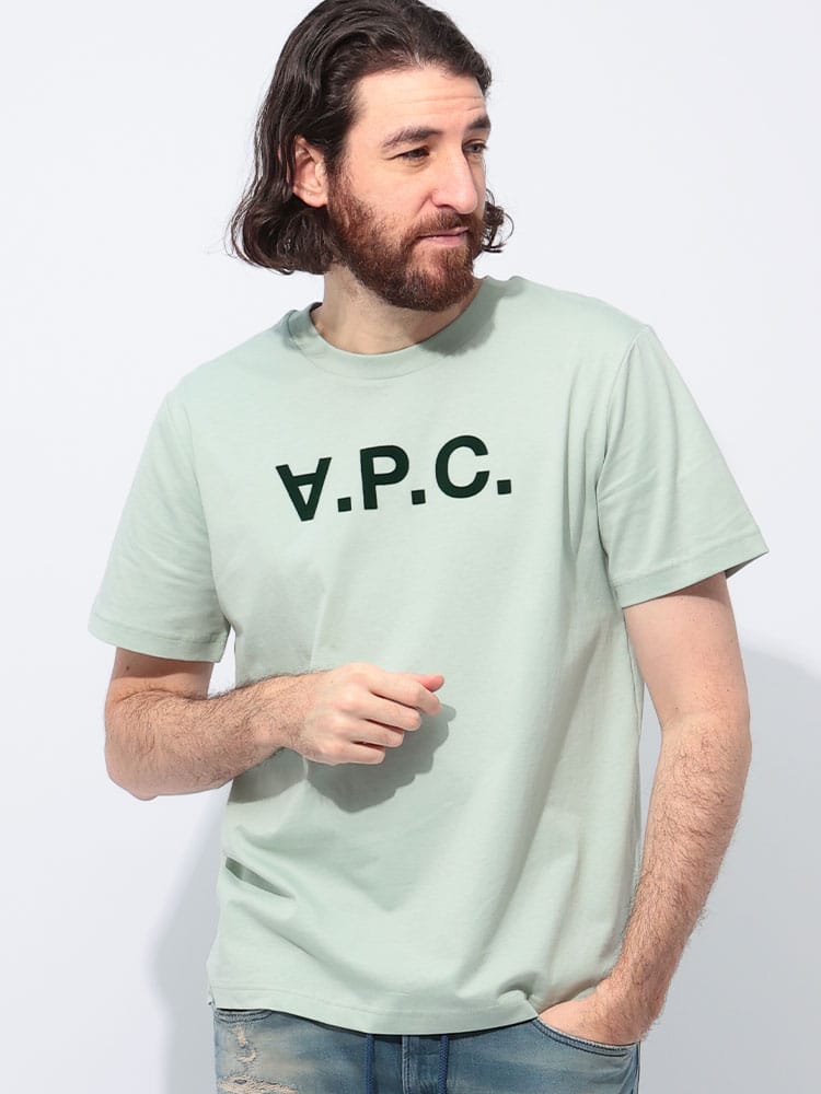 A.P.C. (アーペーセー) フロッキー ロゴ クルーネック 半袖 Tシャツ STANDARD GRAND VPC APCCOHBMM26384 メンズ