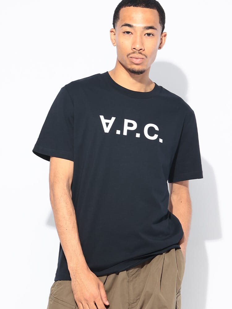 A.P.C. (アーペーセー) フロッキー ロゴ クルーネック 半袖 Tシャツ STANDARD GRAND VPC APCCOHBMM26384 メンズ