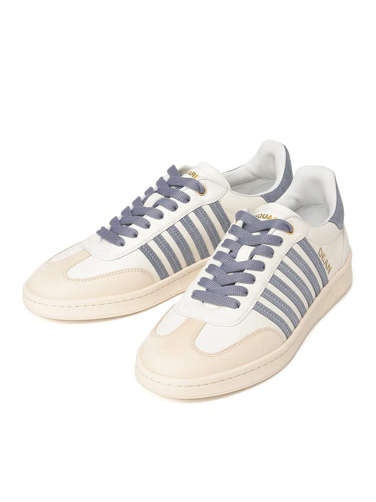 DSQUARED2 (ディースクエアード) ワンポイントロゴ レザー ローカット スニーカー Boxer D2SNM0364 メンズ