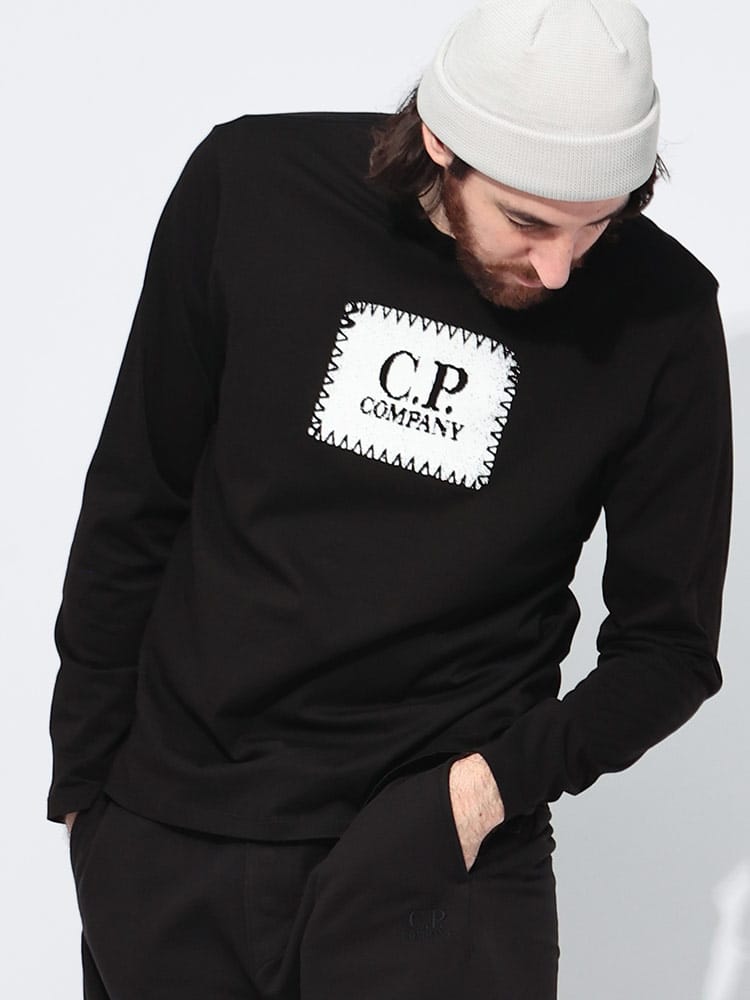 C.P COMPANY (シーピーカンパニー) ロゴプリント クルーネック 長袖 T 