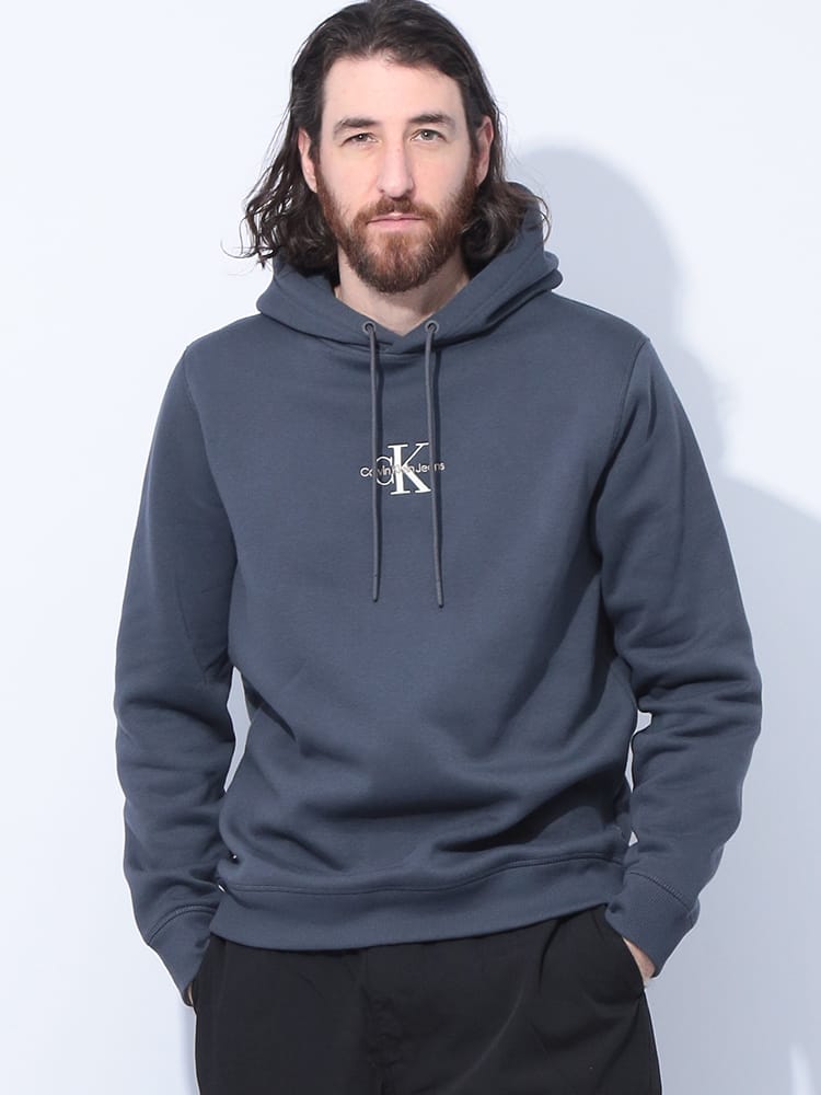 Calvin Klein (カルバンクライン) 裏起毛 ロゴ プルオーバー パーカー MONO LOGO CKJ30J325629 メンズ