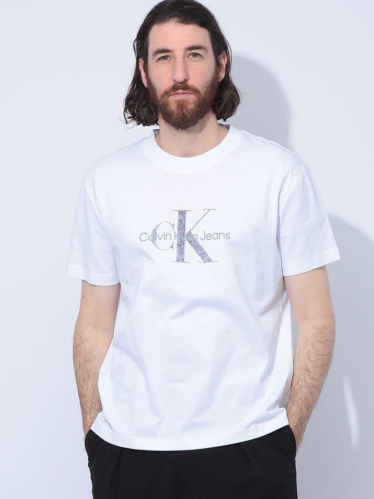 Calvin Klein (カルバンクライン) ロゴプリント クルーネック 半袖 T 