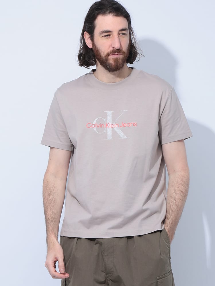 Calvin Klein (カルバンクライン) ロゴプリント クルーネック 半袖 Tシャツ CKJ30J327086 メンズ