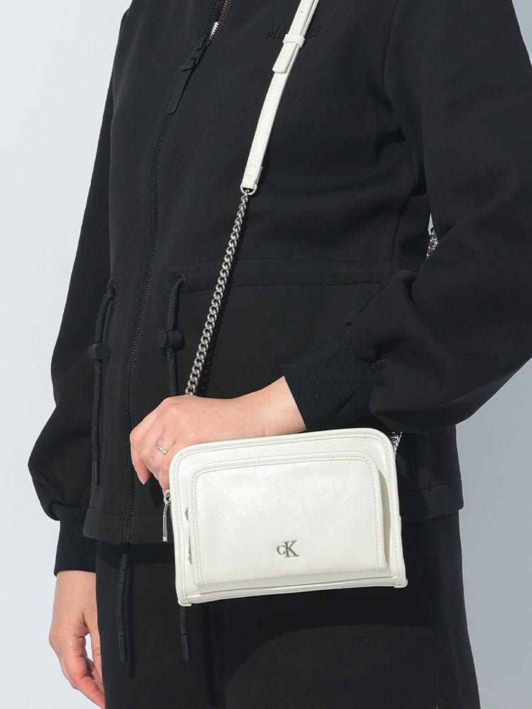 Calvin Klein (カルバンクライン) チェーンストラップ ダブルジップ 