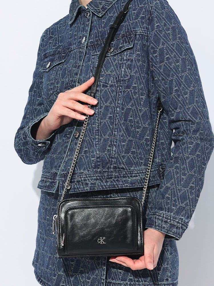 Calvin Klein カルバンクライン チェーンストラップ ダブルジップ ショルダーバッグ CKLK60K613 - バッグ ショルダーバッグ 公式通販