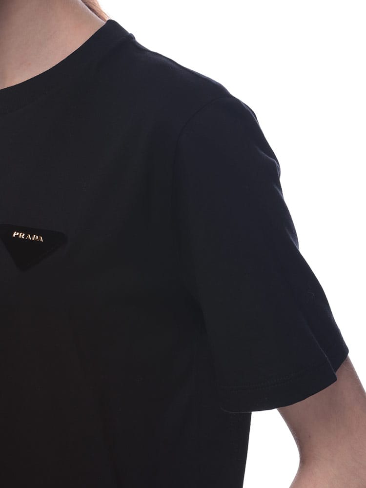 PRADA (プラダ) トライアングルロゴ クルーネック 半袖 Tシャツ 