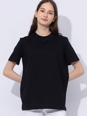 PRADA (プラダ) トライアングル ロゴ プレート クルーネック 半袖 T 