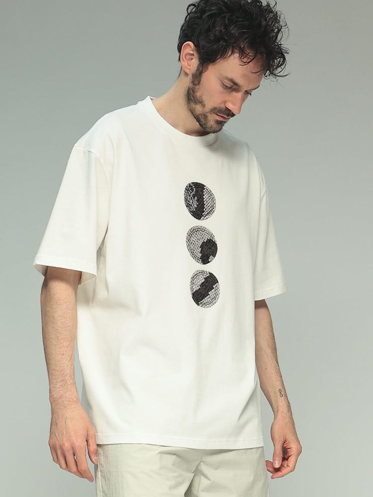 Feng Chen Wang (フェン・チェン・ワン) フロントパッチ クルーネック 半袖 TシャツYU ZI XIE FCWFUS19TS11 メンズ