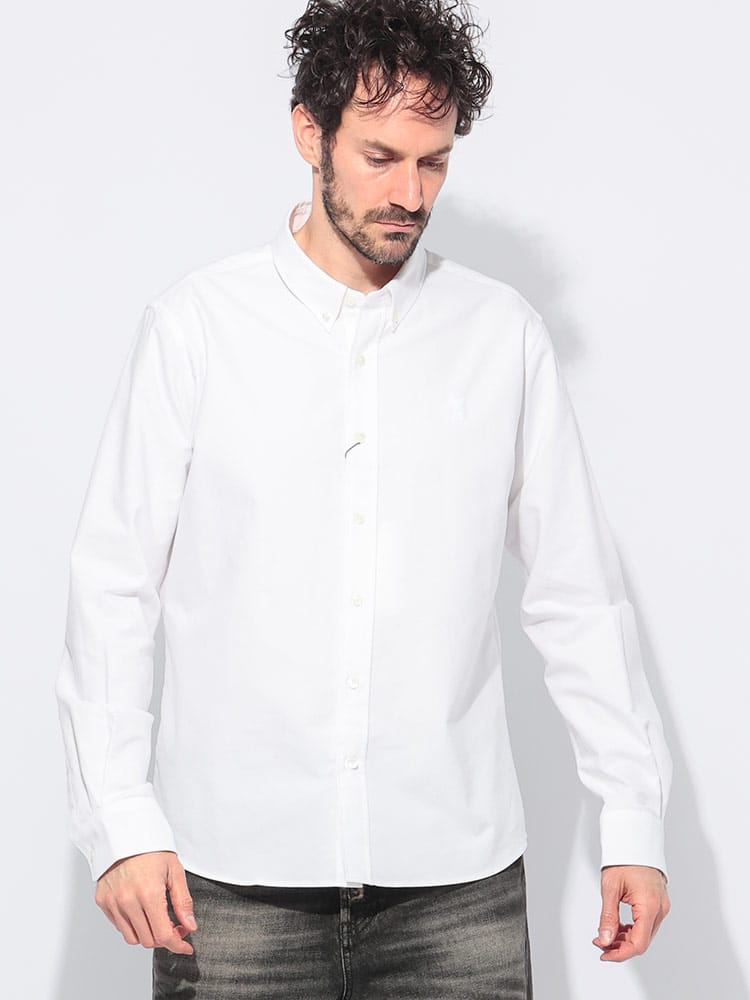 AMI PARIS (アミパリス) ワンポイント ボタンダウン 長袖 シャツ AMUSH060CO0031 メンズ