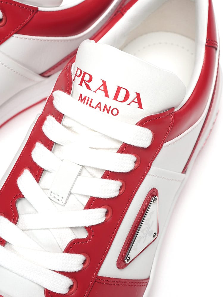 PRADA (プラダ) ダウンタウン ローカット レザー スニーカー メンズ 7 