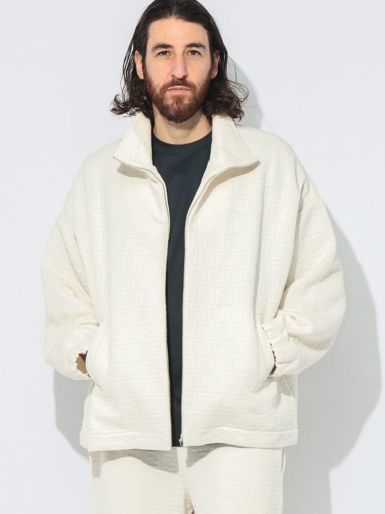 FENDI (フェンディ) モノグラムロゴ フルジップ ブルゾン メンズ