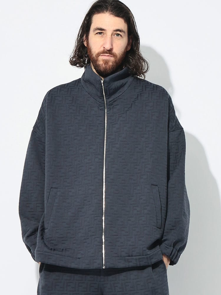 FENDI (フェンディ) モノグラムロゴ フルジップ ブルゾン メンズ