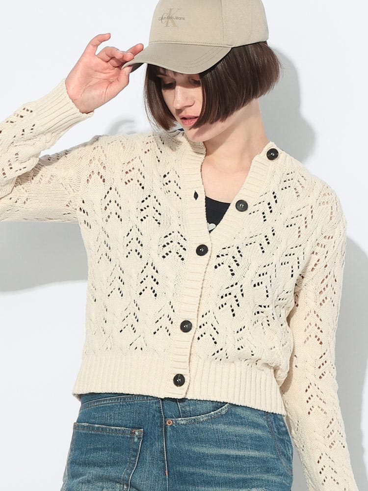 MAX MARA (マックスマーラ) クルーネック ニット カーディガン レディース