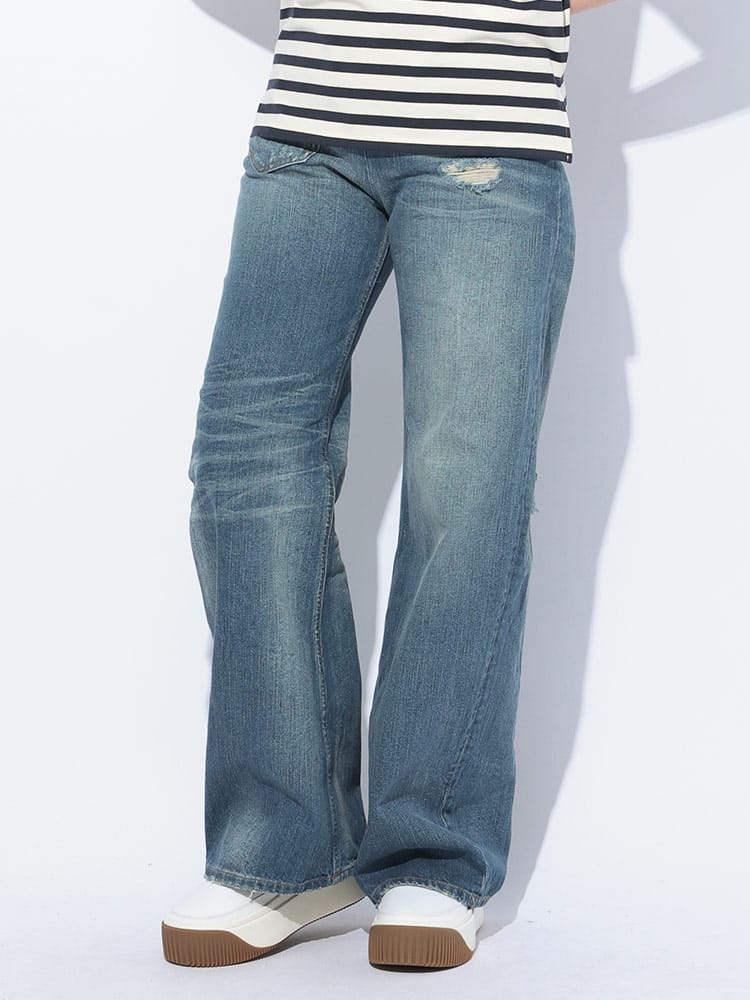 MM6 Maison Margiela (エムエムシックス メゾン マルジェラ) ツイストワイド レッグ ジーンズ レディース