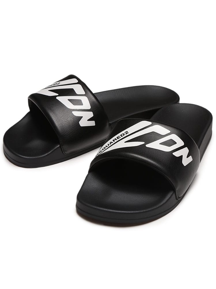 DSQUARED2 (ディースクエアード) ICON プリント スライドサンダル メンズ