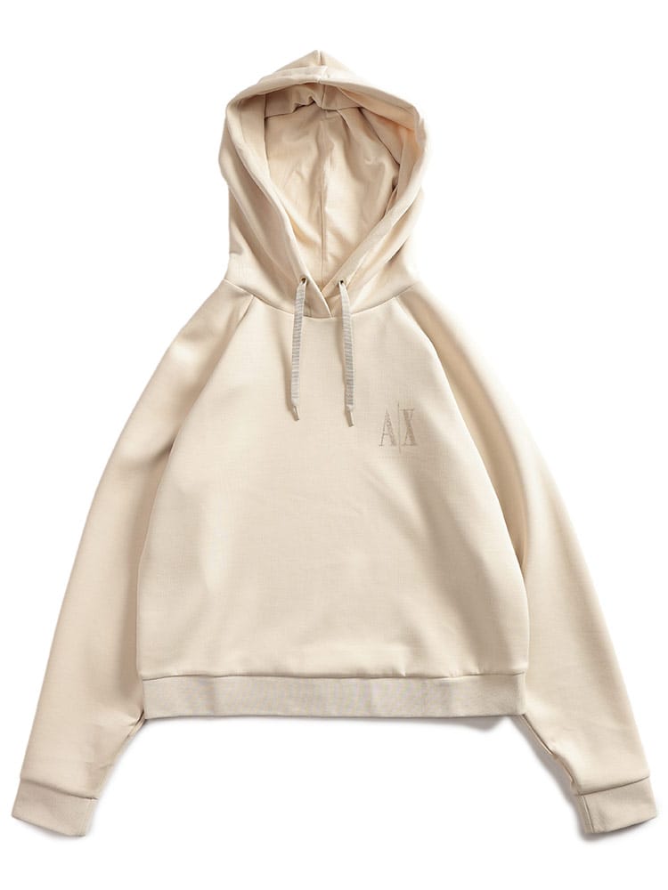 ARMANI EXCHANGE (アルマーニ エクスチェンジ) ラインストーンロゴ プルオーバー パーカー レディース