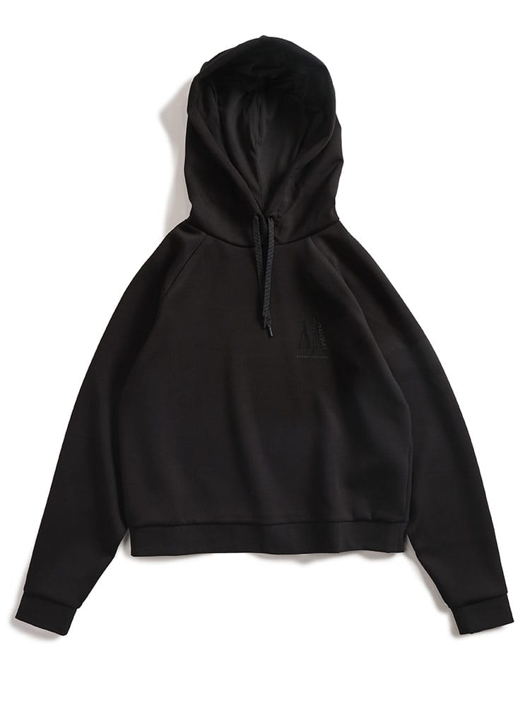 ARMANI EXCHANGE (アルマーニ エクスチェンジ) ラインストーンロゴ プルオーバー パーカー レディース