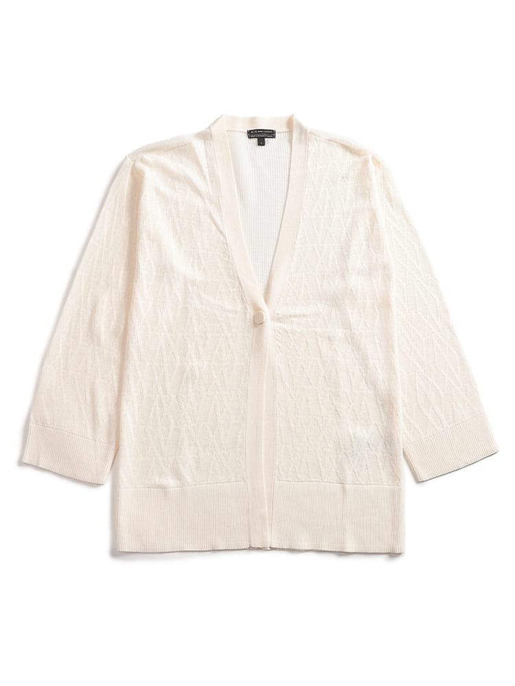 ARMANI EXCHANGE (アルマーニ エクスチェンジ) オールオーバーロゴ 裏メッシュ カーディガン レディース