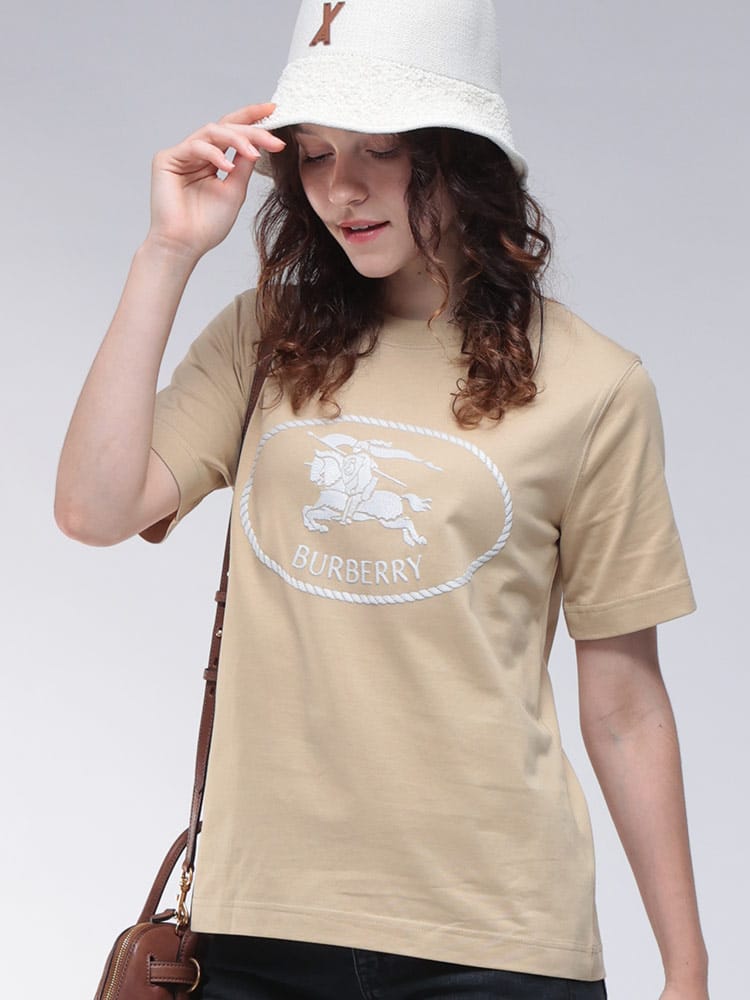 BURBERRY (バーバリー) ナイトスタンプロゴ クルーネック 半袖 Tシャツ BBL8110926 レディース
