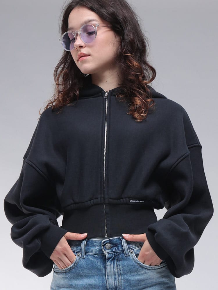 alexanderwang (アレキサンダーワン) フルジップ クロップド パーカー 